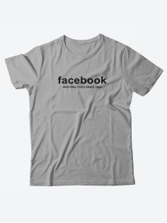 Футболка со своим принтом для настоящего мужчины/Мужской с надписью Facebook