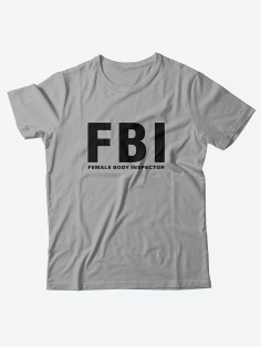 Футболка мужская серая с принтом хлопок