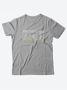 Стильная мужская футболка с надписью How to pick up / Подарок мужчине оригинальные футболки