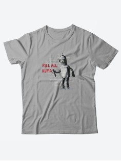 Прикольные надписи на футболках для мужчин / Оригинальные качественные футболки с принтом Kill huma