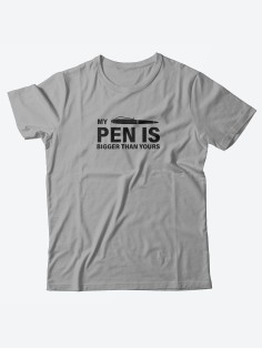 Прикольные надписи на футболках для мужчин / Оригинальные качественные футболки с принтом My pen is