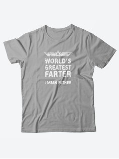 Прикольная мужская футболка с принтом World's greatest farter/Смешная хлопковая