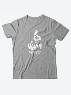 Прикольная мужская футболка с принтом WWF/Смешная хлопковая с надписями