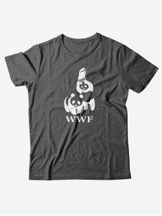 Прикольная мужская футболка с принтом WWF/Смешная хлопковая с надписями