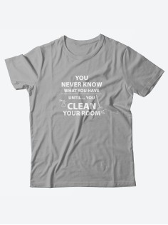 Прикольная мужская футболка с принтом You never know what you have/Смешная хлопковая