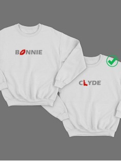 Парные свитшоты с принтами Bonnie& Clyde