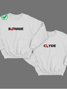 Парные свитшоты с принтами Bonnie& Clyde
