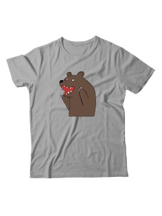 Прикольная мужская футболка с принтом Медведь/Смешная хлопковая с надписями