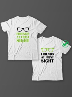 Парные футболки для друзей, коллег с надписью Friends/для двоих с принтом