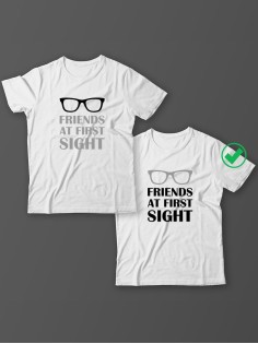 Парные футболки для друзей, коллег с надписью Friends/для двоих с принтом