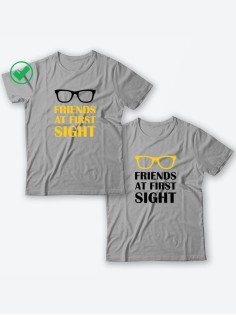 Парные футболки для друзей, коллег с надписью Friends/для двоих с принтом