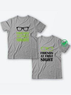 Парные футболки для друзей, коллег с надписью Friends/для двоих с принтом