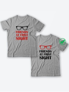 Парные футболки для друзей, коллег с надписью Friends/для двоих с принтом