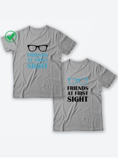 Парные футболки для друзей, коллег с надписью Friends/для двоих с принтом