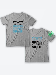 Парные футболки для друзей, коллег с надписью Friends/для двоих с принтом