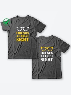 Парные футболки для друзей, коллег с надписью Friends/для двоих с принтом