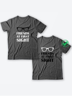 Парные футболки для друзей, коллег с надписью Friends/для двоих с принтом