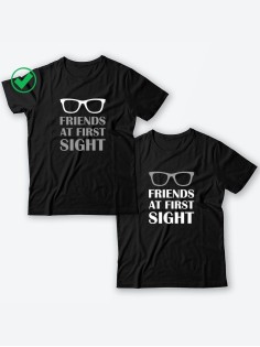 Парные футболки для друзей, коллег с надписью Friends/для двоих с принтом