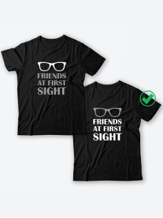 Парные футболки для друзей, коллег с надписью Friends/для двоих с принтом