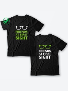 Парные футболки для друзей, коллег с надписью Friends/для двоих с принтом