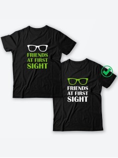 Парные футболки для друзей, коллег с надписью Friends/для двоих с принтом