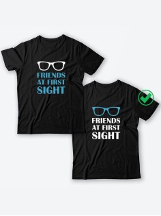 Парные футболки для друзей, коллег с надписью Friends/для двоих с принтом