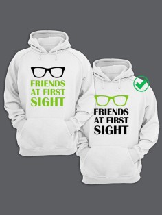 Парные толстовки для двоих с надписью Friends/худи для друзей с принтом