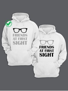 Парные толстовки для двоих с надписью Friends/худи для друзей с принтом
