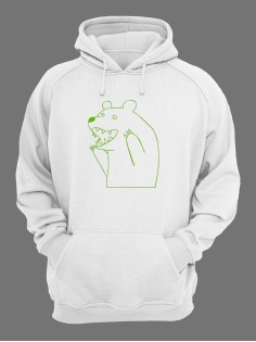 Худи оверсайз мужские с принтом Медведь/Кофта с капюшоном мужская с