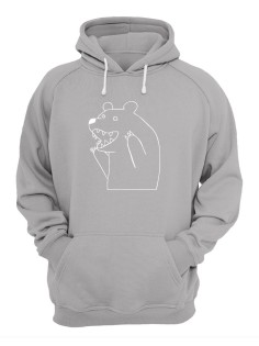 Худи оверсайз мужские с принтом Медведь/Кофта с капюшоном мужская с