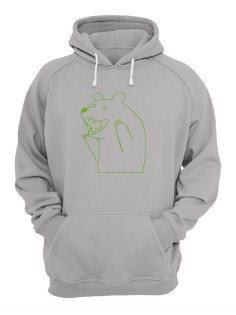 Худи оверсайз мужские с принтом Медведь/Кофта с капюшоном мужская с