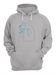 Худи оверсайз мужские с принтом Медведь/Кофта с капюшоном мужская с