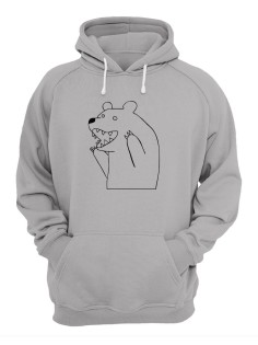 Худи оверсайз мужские с принтом Медведь/Кофта с капюшоном мужская с