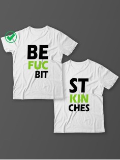 Парные футболки для подруг, сестер с надписью Best bitches/для двоих с принтом