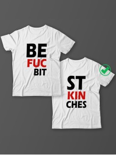 Парные футболки для подруг, сестер с надписью Best bitches/для двоих с принтом