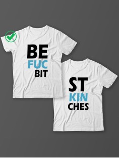 Парные футболки для подруг, сестер с надписью Best bitches/для двоих с принтом