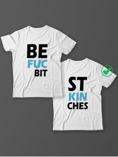 Парные футболки для подруг, сестер с надписью Best bitches/для двоих с принтом