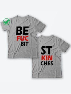 Парные футболки для подруг, сестер с надписью Best bitches/для двоих с принтом