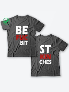 Парные футболки для друзей/для двоих с принтом Best bitches