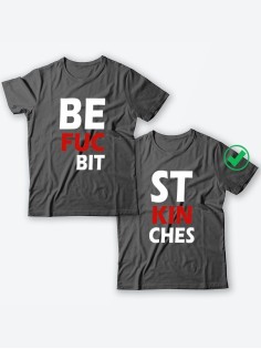 Парные футболки для друзей/для двоих с принтом Best bitches
