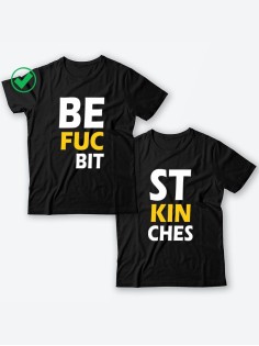 Парные футболки для подруг, сестер с надписью Best bitches/для двоих с принтом