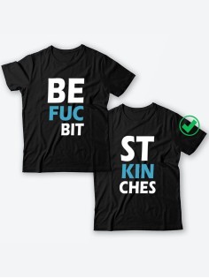 Парные футболки для подруг, сестер с надписью Best bitches/для двоих с принтом