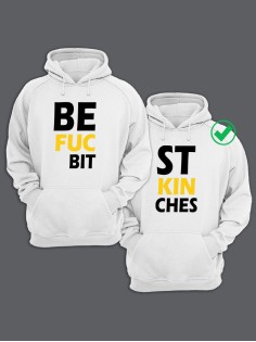 Парные толстовки для двоих с надписью Best bitches/худи для друзей с принтом
