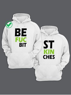 Парные толстовки для двоих с надписью Best bitches/худи для друзей с принтом
