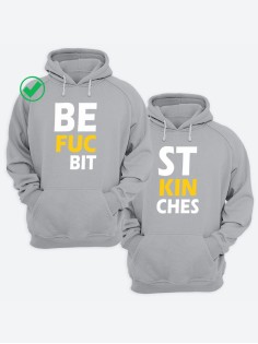 Парные толстовки для двоих с надписью Best bitches/худи для друзей с принтом