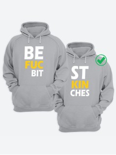 Парные толстовки для двоих с надписью Best bitches/худи для друзей с принтом