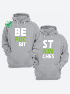 Парные толстовки для двоих с надписью Best bitches/худи для друзей с принтом