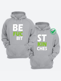 Парные толстовки для двоих с надписью Best bitches/худи для друзей с принтом