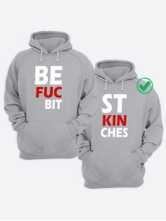 Парные толстовки для двоих с надписью Best bitches/худи для друзей с принтом