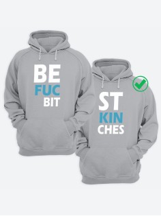 Парные толстовки для двоих с надписью Best bitches/худи для друзей с принтом